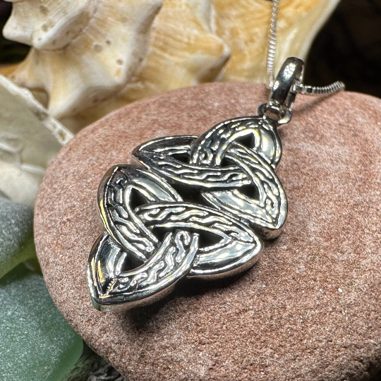 Ethne Celtic Trinity Knot Necklace in Sterling Silver — view 6