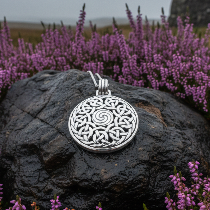 Eternal Celtic Spiral Necklace in Sterling Silver