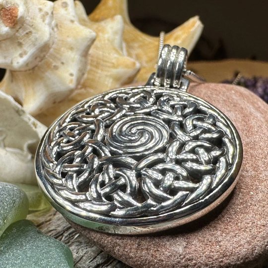 Eternal Celtic Spiral Necklace in Sterling Silver — view 5