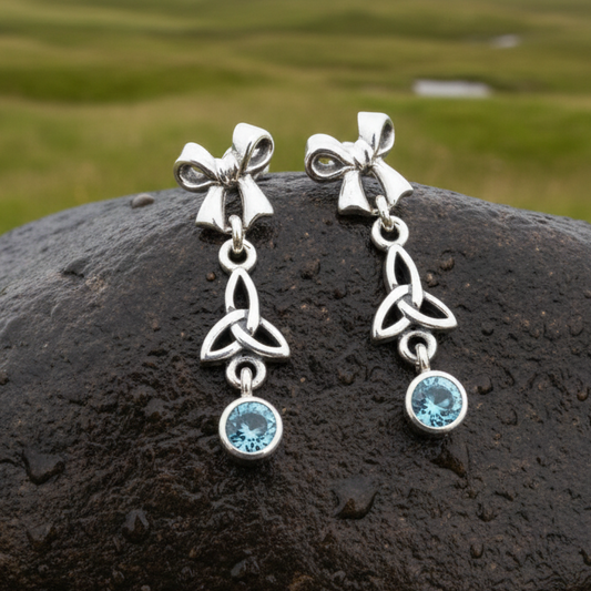 Joy Celtic Trinity Knot Earrings in Sterling Silver
