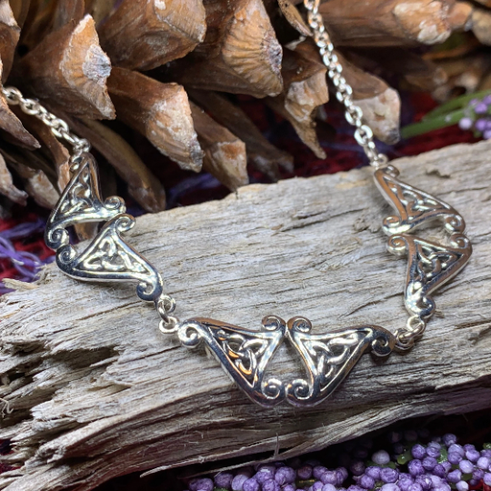Morna Celtic Trinity Knot Necklace in Sterling Silver — view 2