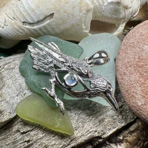 Load image into Gallery viewer, Rona Raven Necklace in Sterling Silver
