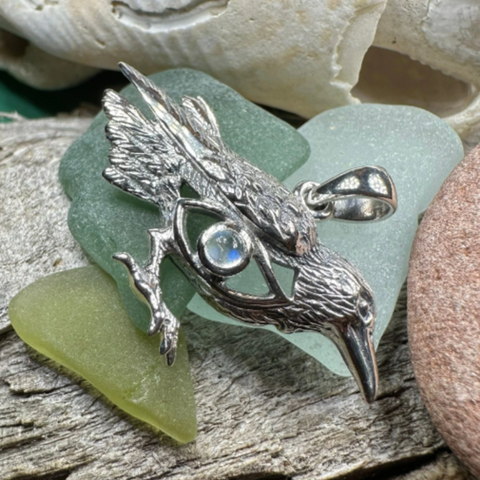 Load image into Gallery viewer, Rona Raven Necklace in Sterling Silver
