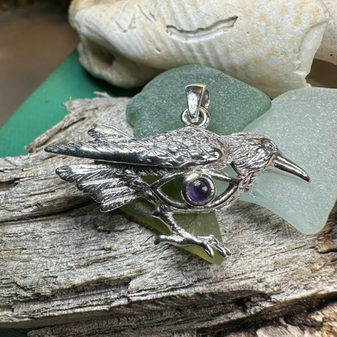 Load image into Gallery viewer, Rona Raven Necklace in Sterling Silver
