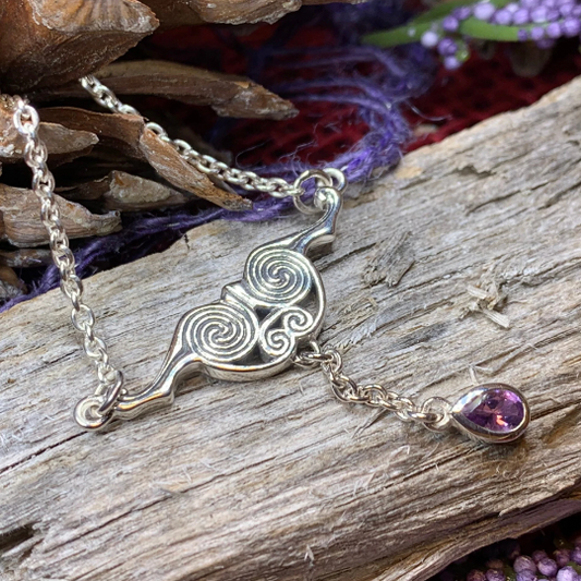 Liosa Celtic Spiral Necklace in Sterling Silver — view 7