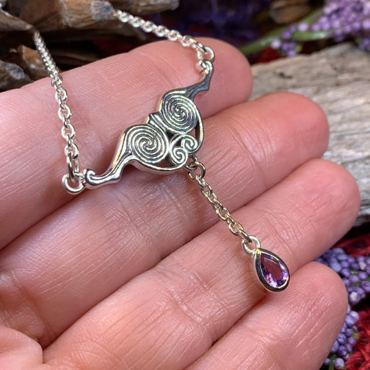 Liosa Celtic Spiral Necklace in Sterling Silver — view 8