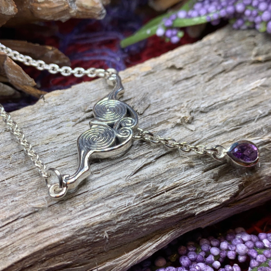 Liosa Celtic Spiral Necklace in Sterling Silver — view 10