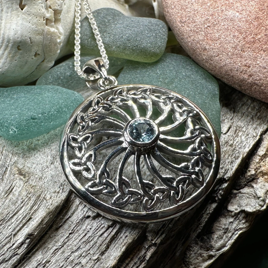 Wheel of Life Celtic Trinity Knot Necklace — view 7