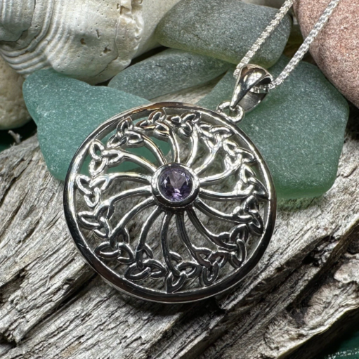 Wheel of Life Celtic Trinity Knot Necklace — view 2