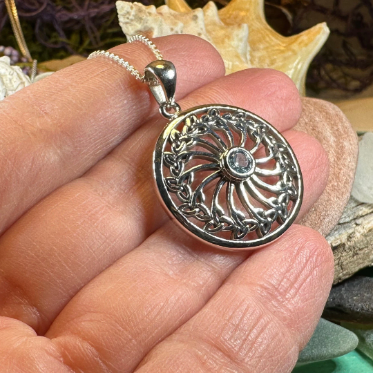 Wheel of Life Celtic Trinity Knot Necklace — view 9