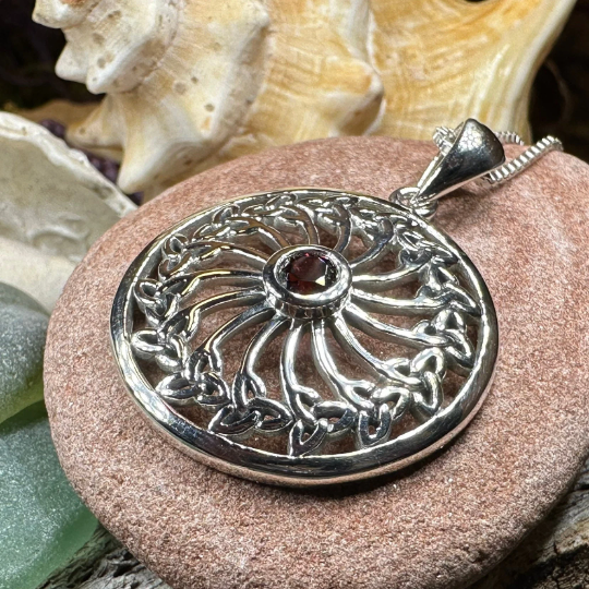 Wheel of Life Celtic Trinity Knot Necklace — view 4