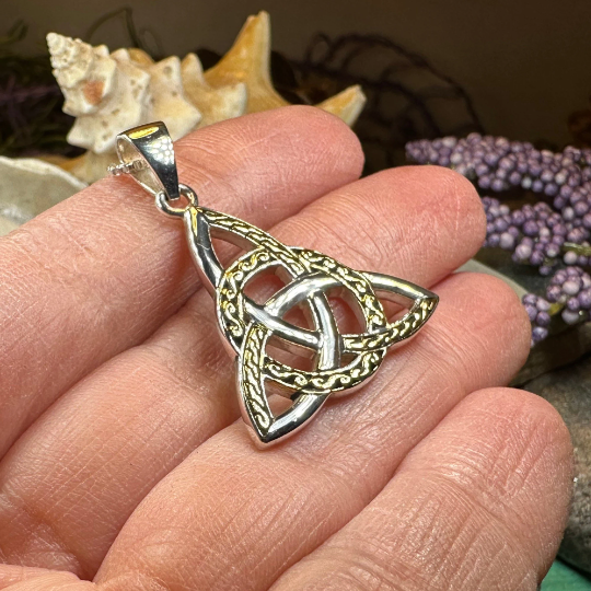 Larina Celtic Trinity Knot Necklace in Sterling Silver — view 6