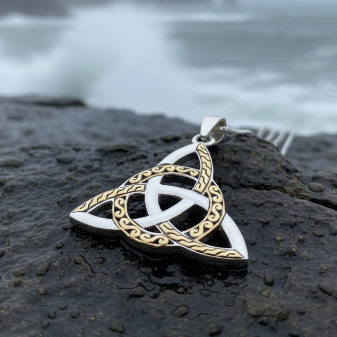 Larina Celtic Trinity Knot Necklace in Sterling Silver