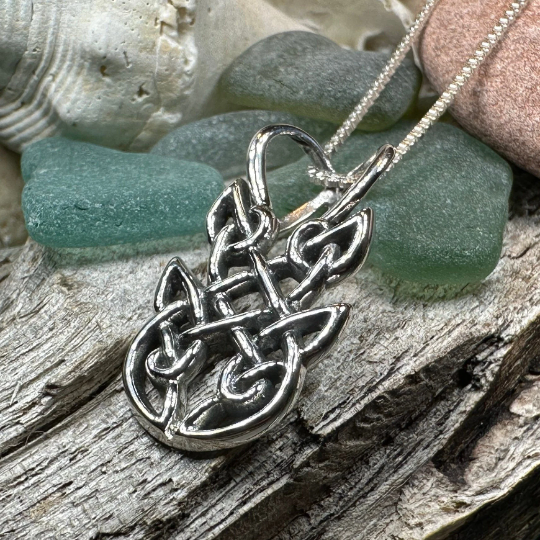 Adria Celtic Knot Necklace in Sterling Silver — view 8