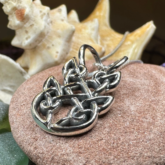 Adria Celtic Knot Necklace in Sterling Silver — view 3