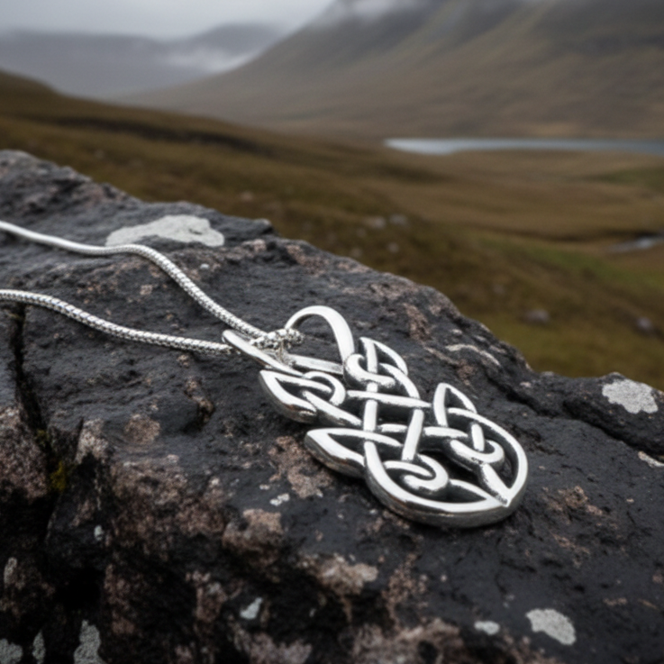 Adria Celtic Knot Necklace in Sterling Silver — view 6