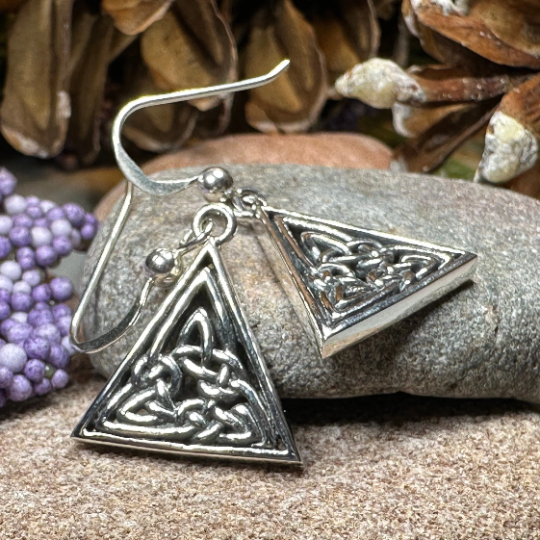 Bethan Celtic Knot Earrings in Sterling Silver — view 5
