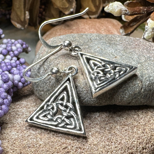 Bethan Celtic Knot Earrings in Sterling Silver — view 2