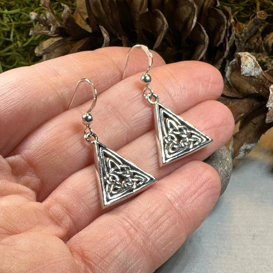 Bethan Celtic Knot Earrings in Sterling Silver — view 4