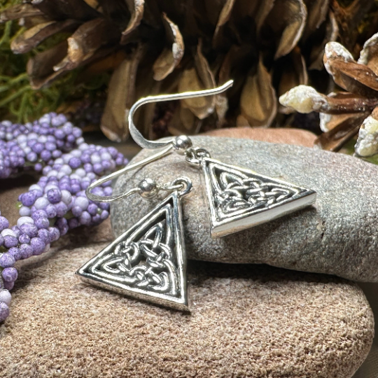 Bethan Celtic Knot Earrings in Sterling Silver — view 8