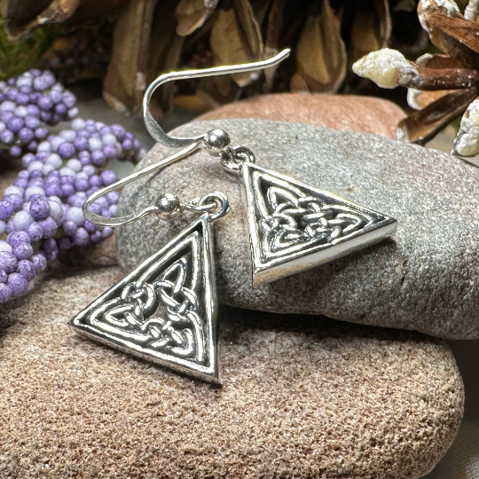 Bethan Celtic Knot Earrings in Sterling Silver — view 7
