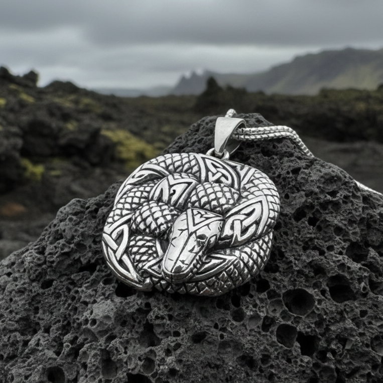 Forever Bound Celtic Snake Necklace in Sterling Silver