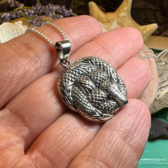 Forever Bound Celtic Snake Necklace in Sterling Silver — view 5