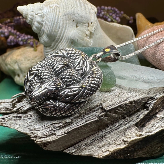 Forever Bound Celtic Snake Necklace in Sterling Silver — view 6
