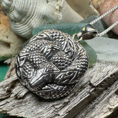 Forever Bound Celtic Snake Necklace in Sterling Silver