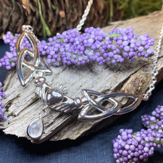 Erinna Irish Claddagh Necklace in Sterling Silver — view 8