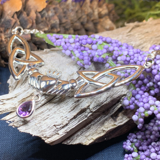 Erinna Irish Claddagh Necklace in Sterling Silver — view 5
