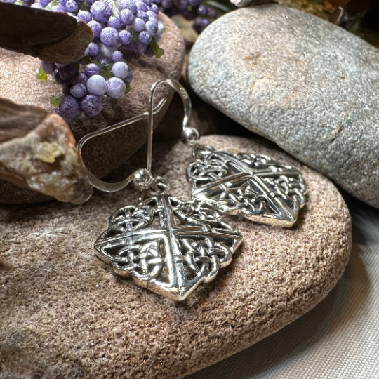 Norena Celtic Knot Earrings in Sterling Silver — view 4