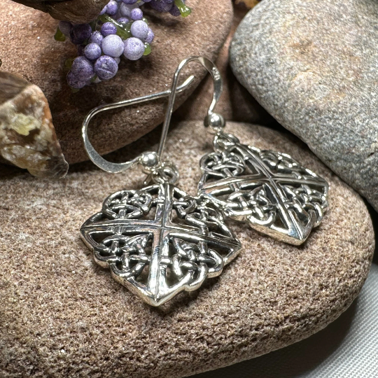 Norena Celtic Knot Earrings in Sterling Silver — view 7
