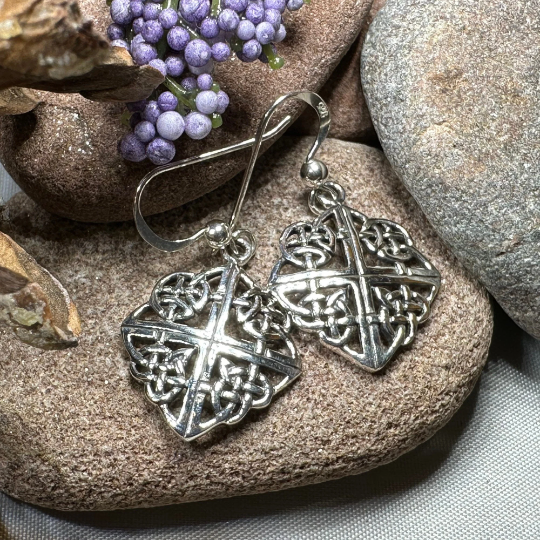 Norena Celtic Knot Earrings in Sterling Silver — view 5