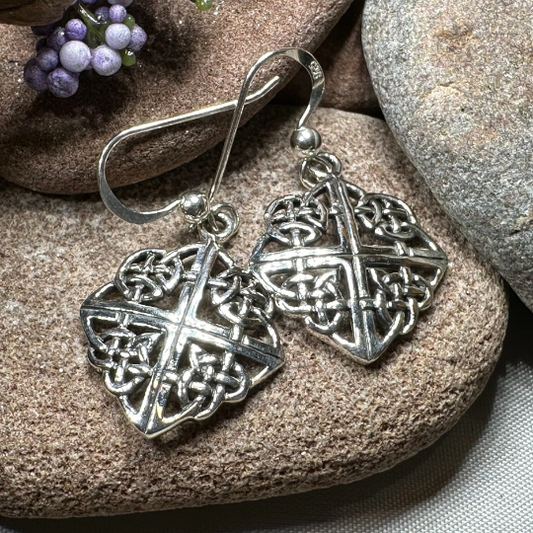 Norena Celtic Knot Earrings in Sterling Silver