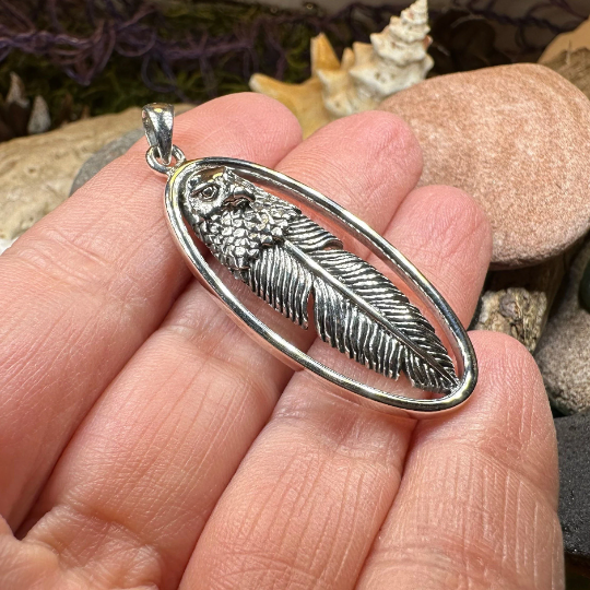 Eagle Feather Necklace – Celtic Crystal Design Jewelry