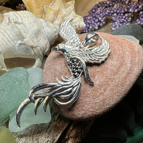 Load image into Gallery viewer, Firebird Phoenix Necklace in Sterling Silver
