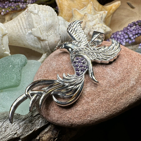 Load image into Gallery viewer, Firebird Phoenix Necklace in Sterling Silver
