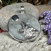 Load image into Gallery viewer, Midnight Moon Wolf Necklace
