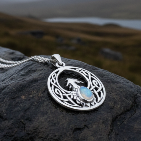Load image into Gallery viewer, Celtic Phoenix Necklace in Sterling Silver
