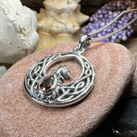 Load image into Gallery viewer, Celtic Phoenix Necklace in Sterling Silver
