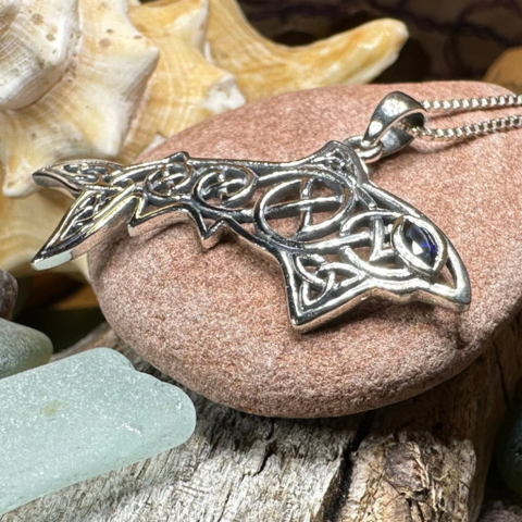 Load image into Gallery viewer, Cadmael Celtic Shark Necklace in Sterling Silver
