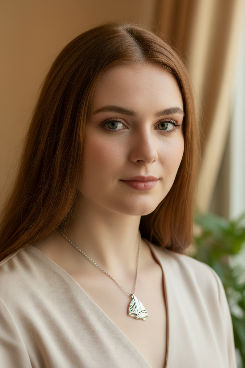 Celtic Sailboat Necklace — view 4