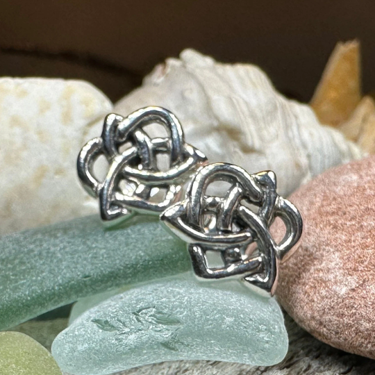 Sylvie Celtic Knot Stud Earrings in Sterling Silver