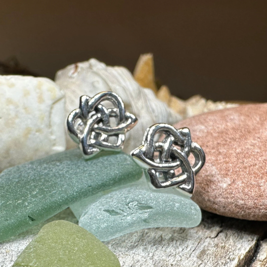 Sylvie Celtic Knot Stud Earrings in Sterling Silver
