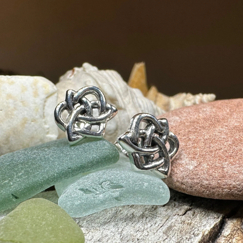 Load image into Gallery viewer, Sylvie Celtic Knot Stud Earrings in Sterling Silver
