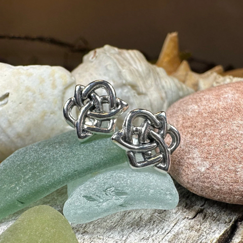 Load image into Gallery viewer, Sylvie Celtic Knot Stud Earrings in Sterling Silver
