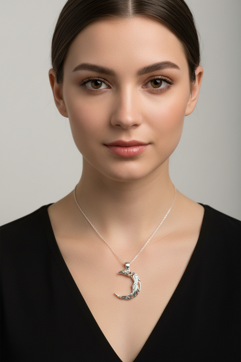 Load image into Gallery viewer, Raven Moon Necklace
