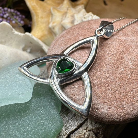 McKenna Celtic Trinity Knot Heart Necklace in Sterling Silver