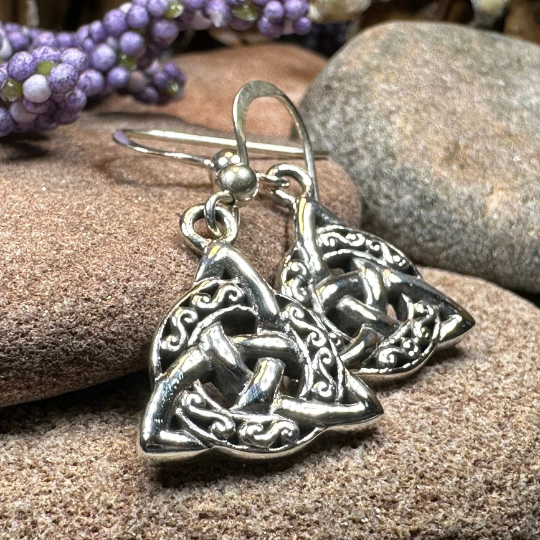 Celtic Triquetra Earrings in Sterling Silver — view 8